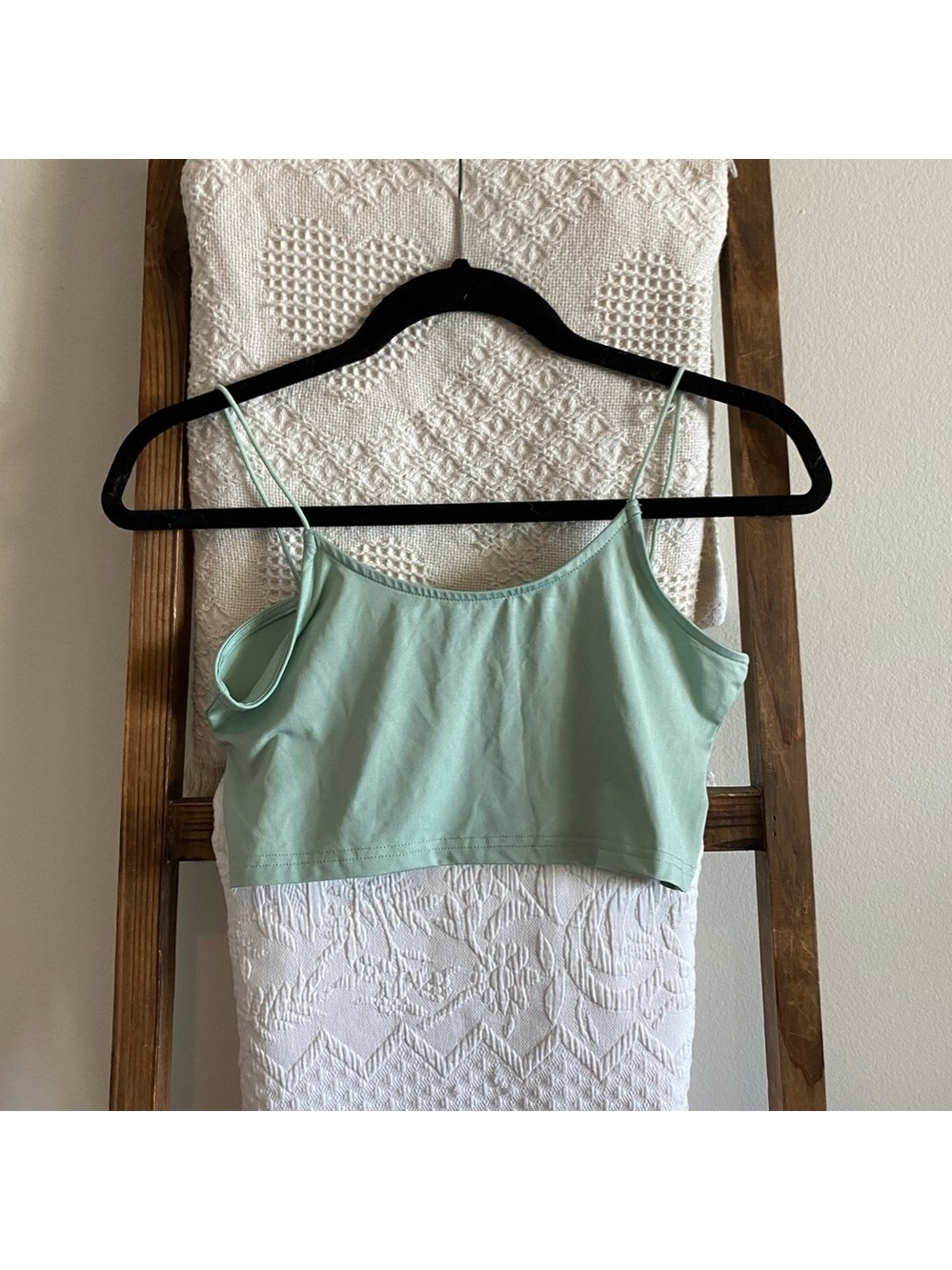 NWOT SHEIN mint green spaghetti strap crop top